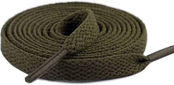 flat army green shoelace for sneakers