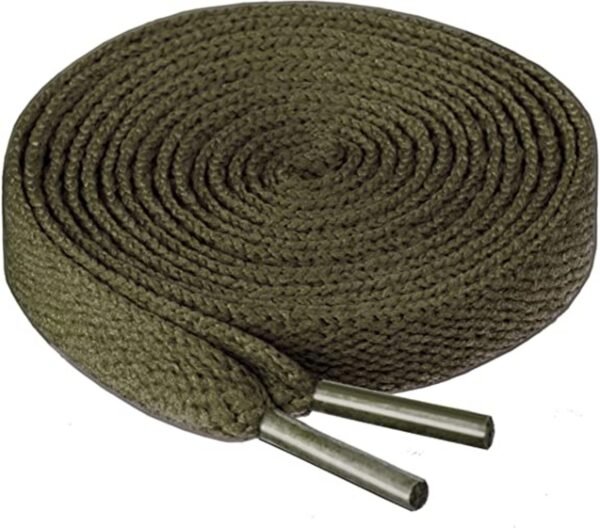 flat army green shoelace for sneakers