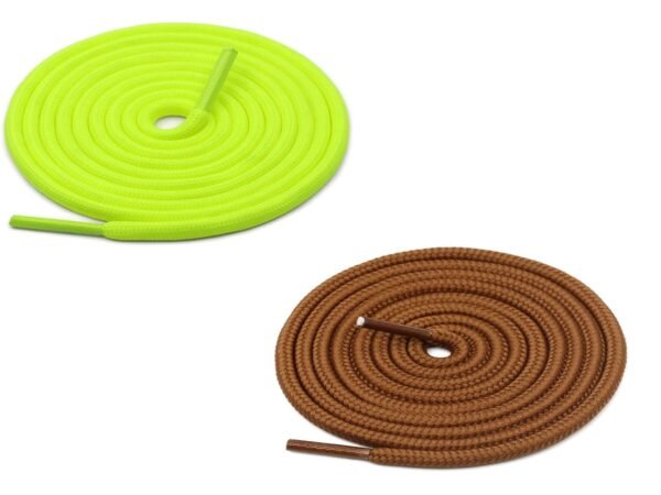 Round Plain Shoelace (2 Pair) (1 Pair per color) | Athletic | Sport | Running | Casual or Gym Shoe Strings