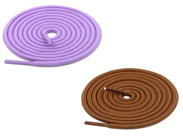 Round Plain Shoelace (2 Pair) (1 Pair per color) | Athletic | Sport | Running | Casual or Gym Shoe Strings