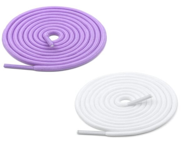 Round Plain Shoelace (2 Pair) (1 Pair per color) | Athletic | Sport | Running | Casual or Gym Shoe Strings
