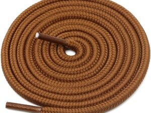 Round plain camel shoelace for sneakers
