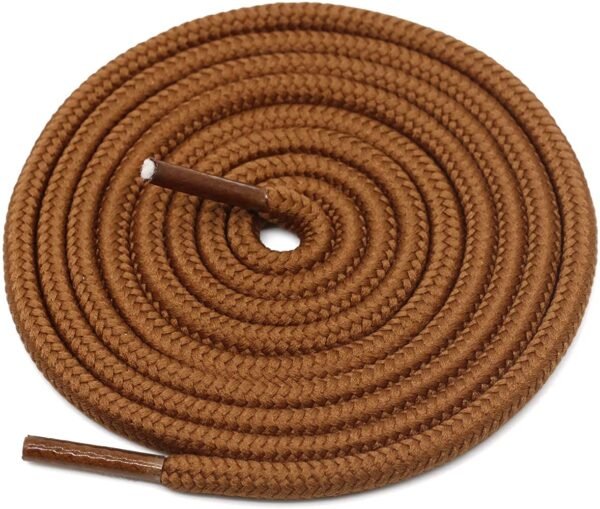 Round plain camel shoelace for sneakers