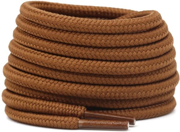 Round plain camel shoelace for sneakers