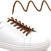 Round plain camel shoelace for sneakers