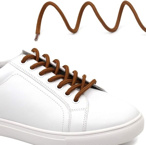 Round plain camel shoelace for sneakers