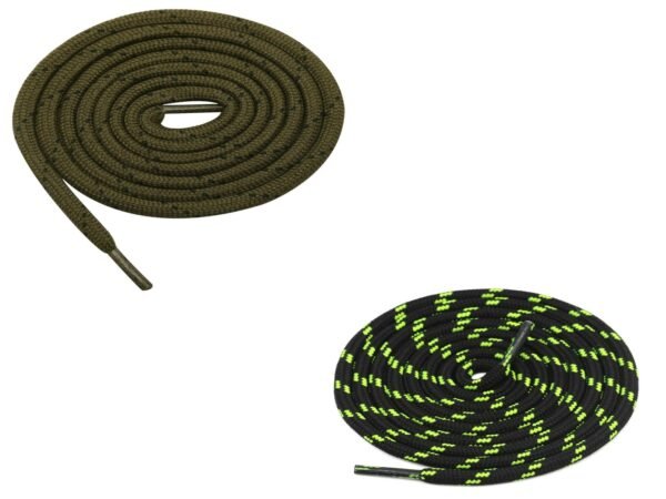Round Olive Black Fluorescent Shoelace for Sneakers