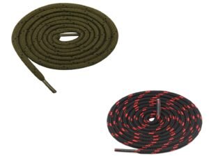 Round Olive Black Red Shoelace for Sneakers