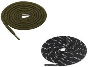 Round Olive Black White Shoelace for Sneakers