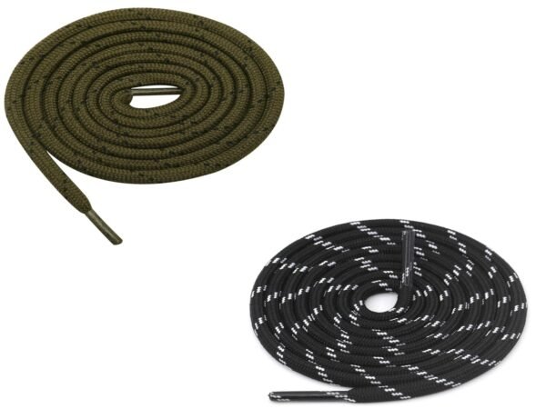 Round Olive Black White Shoelace for Sneakers