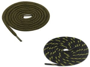 Round Olive Black Yellow Shoelace for Sneakers