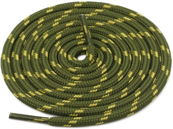 Round Army Green Yellow Shoelace for Sneakers
