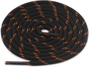 Round Black Orange Shoelace for Sneakers